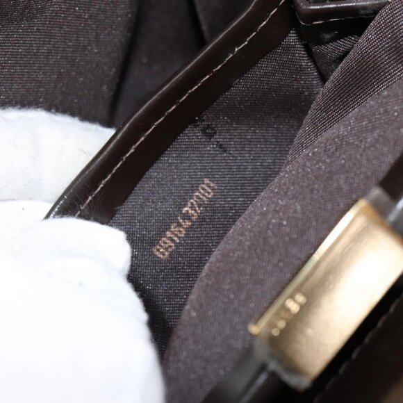 FENDI Hand Bag Leather Brown Gold Auth gh869 - Picture 14 of 16